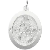 MOOYE ® - Collectie Zilveren Sterrenbeeld schorpioen ovaal kettinghanger