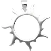 MOOYE ® - Collectie Zilveren Zon brandend opengewerkt kettinghanger
