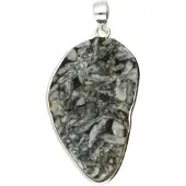 MOOYE ® - Collectie Zilveren Pinoliet edelsteen ruw ovaal groot hanger