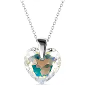 MYC Paris Kristallen Hart Hangers - Zilver en Glanzend Wit