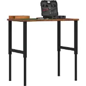 vidaXL Werkbank rechthoek 100x60x(71,5-98) cm eikenhout donkerbruin