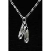 MOOYE ® - Collectie Zilveren Balletschoen ketting hanger - dubbel
