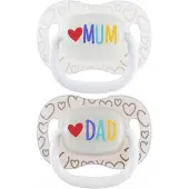 Canpol Babies Canpol LoveMum&Dad 2x Siliconen Speen 0-6m - Lichtgevend