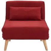 Vente-Unique.nl Fauteuil met bed optie POSIO van stof - Rood