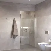 Sanivo suno nisdeur draaideur 90 cm chroom helder glas 8 mm nano
