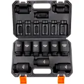 Vevor 1/2 inch dopsleutelset CR-V gelegeerd staal 9-delige dopsleutelset 29-38 mm diepe doppen slagmoersleutel
