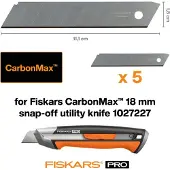 Fiskars - CarbonMax snap off blades - 18 mm - 5 pack