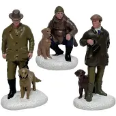 Santaville Hunters with Dogs Polyresin 8cm 3 stuks