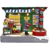 Santaville Flower Kiosk with LED Polyresin 19cm