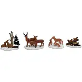 Santaville Forest Animals Polyresin 8cm 4 stuks