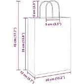 vidaXL Papieren zakken 250 st met hengsels 26x12x35 cm bruin