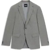 BOSS Slim-fit blazer van stretchwol met dessin