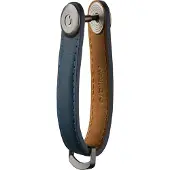 OrbitKey - Crazy Horse Leather Key Organiser - Marine Blue/Blue