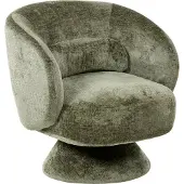 Beliani LIEKSA - Draaifauteuil - Groen - Chenille