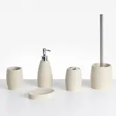 Beliani YARAPA - Badkameraccessoireset - Lichtbeige - Polyresin