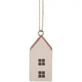 Clayre & Eef Hangers Huis 3x3x6 cm Wit Hout