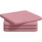 vidaXL Zitkussens 4 st Fluweel Roze 40 x 40 x 3 cm