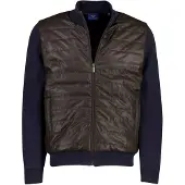 Baileys donkerblauw vest met bruin padded voorzijde