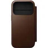 Nomad Modern Leather FolioBookcase voor de Apple iPhone 17 Pro - Bruin