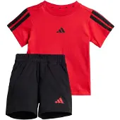 Adidas Trainingspak 'Essentials Tee Set' rood / zwart