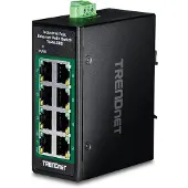 Trendnet TI-PELC80 8-poorts Ethernet PoE+ industriële DIN-rail Mini Switch