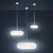 Artemide Hanglampe , Itka, dimbare, Wit, Woonkamer, Glas, Modern