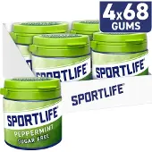 Sportlife Kauwgom peppermint pot - frisse suikervrije kauwgom - 4x102g
