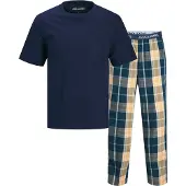 Jack & Jones Pyjama lang 'JACLUCA' crème / navy / petrol
