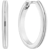 Glow 107.2650.15 Dames Klapoorringen Mat/Glans 15 mm Zilver