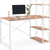 Hjh LIVING Computertafel / bureau Easy Up3 incl. plank wit/eiken