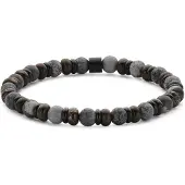 Frank 1967 7FB-0832 – – Heren Armband – Kralenarmband 6 mm – Spectroliet – Zwartkleurig