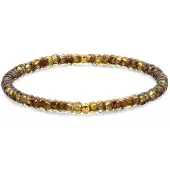 Frank 1967 7FB-0816 – – Heren Armband – Kralenarmband – Geel – Goudkleurig – Gepolijst