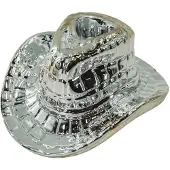 House Vitamin Candle holder cowboy hat- silver 13,5x11x7 cm