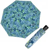 Doppler Automatic Paraplu Dames Paisley Blauw Inklapbaar met Hoes