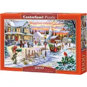 Castorland kerstpuzzel 1000 stukjes - Christmas Tree is Coming puzzel.