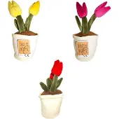 Pocket Money tulp plant pluche L 3 assorti 27 cm.