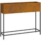 vidaXL Hoge plantenbak voor de tuin, roestkleurig, 100 x 26 x 82 cm, weerbestendig staal