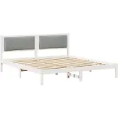 vidaXL Bedframe, lichtgrijs, 200 x 200 cm, massief dennenhout