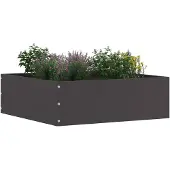 vidaXL Grasafscherming Zwart 40 x 40 x 13 cm Staal