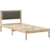 vidaXL Bedframe Donkergrijs 90 x 190 cm Massief grenenhout