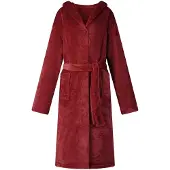 vidaXL Badjas Hoodie Bordeaux Rood M Flanel