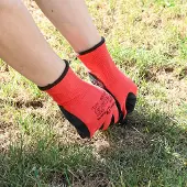 vidaXL Werkhandschoenen 12 st Rood en Zwart 8 / m Latex Coating
