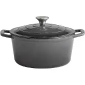Assheuer & Pott Braadpan met deksel 4L gietijzer antraciet, Pan + steelpan, Grijs
