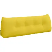 vidaXL Rugkussen Licht Geel 140 x 24 x 50 cm Stof