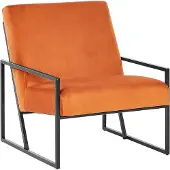Beliani DELARY - Fauteuil - Oranje - Fluweel