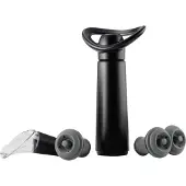 VacuVin Vacu Vin Wine Saver Concerto Zwart | Vacuüm Wijnpomp | 3 Vacuum Wine Stoppers, 1 Crystal Server