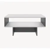 En.casa Salontafel Mjölby, bijzettafel, 36,4 x 80 x 45 cm, rechthoekige salontafel voor de woonkamer, wit/antraciet