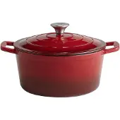 Aps Braadpan met deksel 4L gietijzer rood, Pan + steelpan, Rood