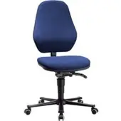 BIMOS Labostoel Basic, met wielen, stoffen bekleding, Duotec blauw