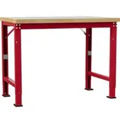 Manuflex werkbank Profi speciaal, tafelblad kunststof, 1250 x 700 mm, robijnrood
